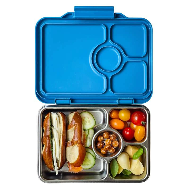 Yumbox Кутия за обяд - Presto Неръждаема стомана - 4 отделения - Нормандско синьо