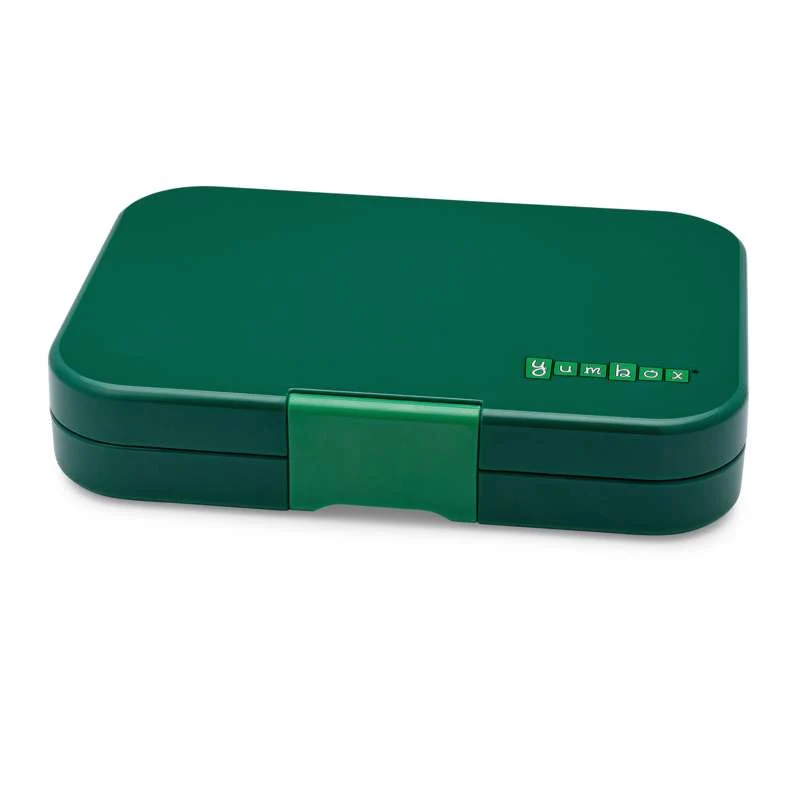 Yumbox Кутия за храна без подложка - Tapas XL - за 4 или 5 отделения - Зелен Гринуич