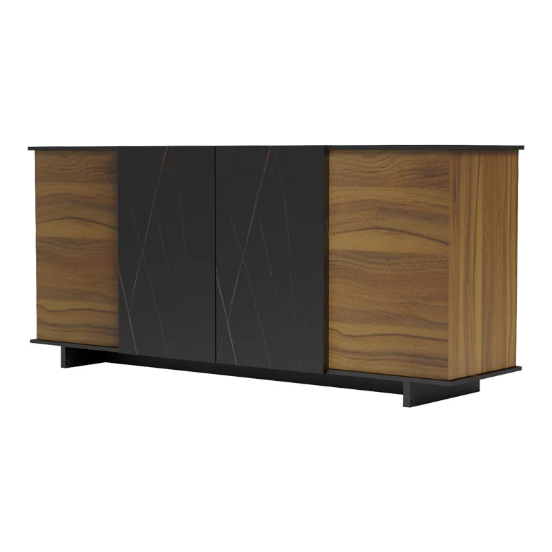 Бюфет Zafore в цвят орех с черен мрамор 180x45x80см