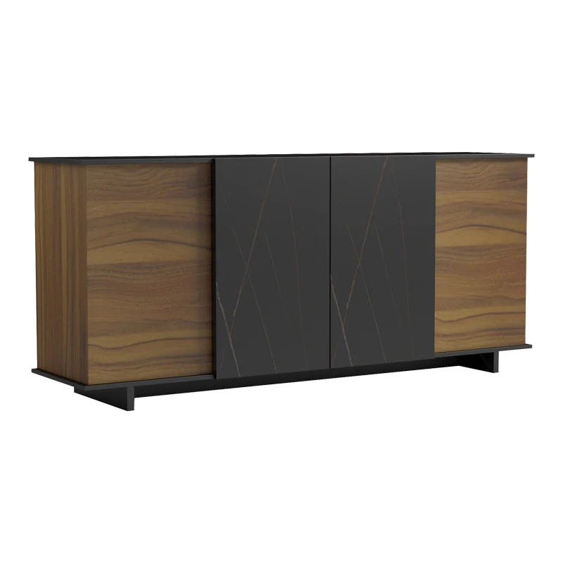 Бюфет Zafore в цвят орех с черен мрамор 180x45x80см