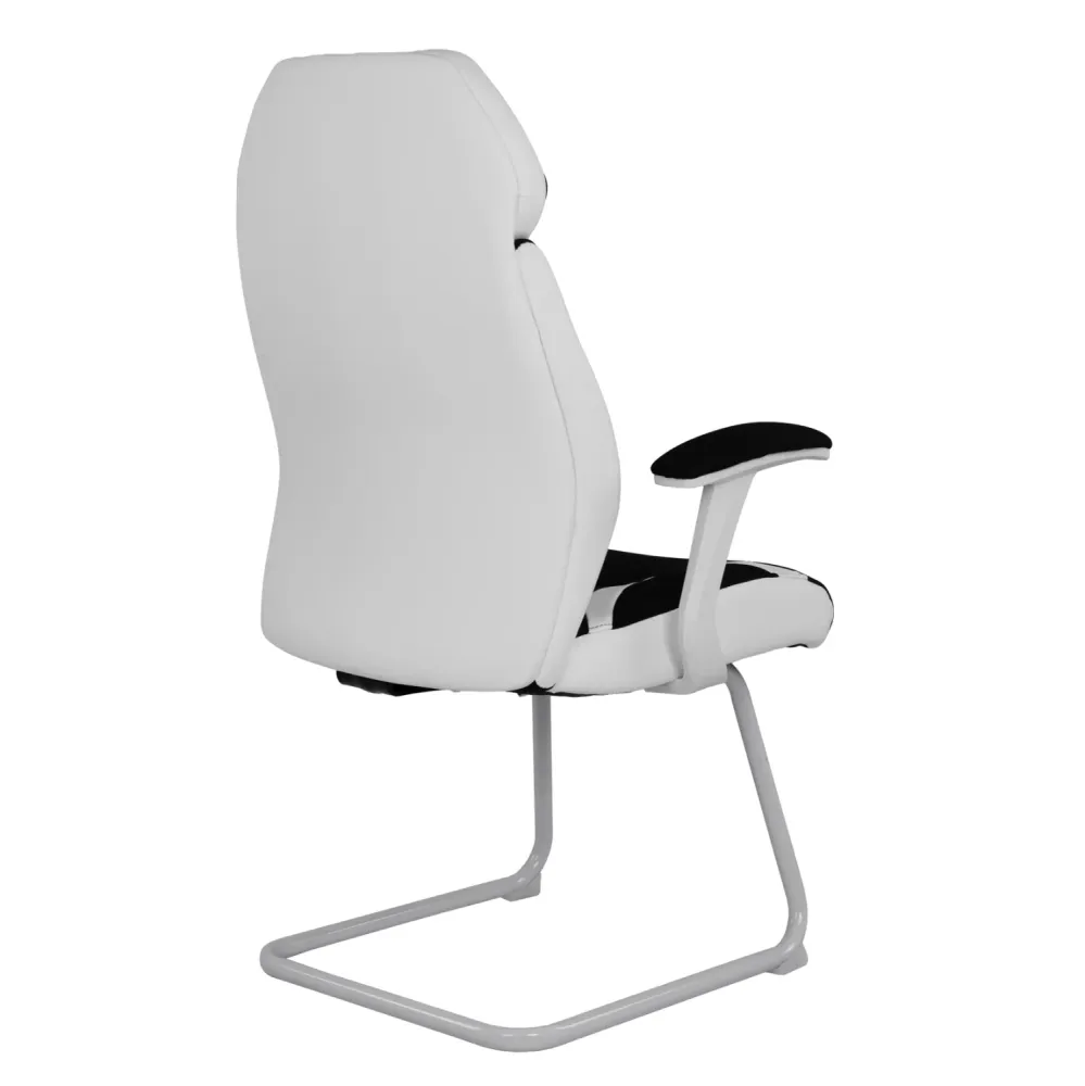 Посетителски стол ZAHARA бял-черен цвят 66,5x63x108см