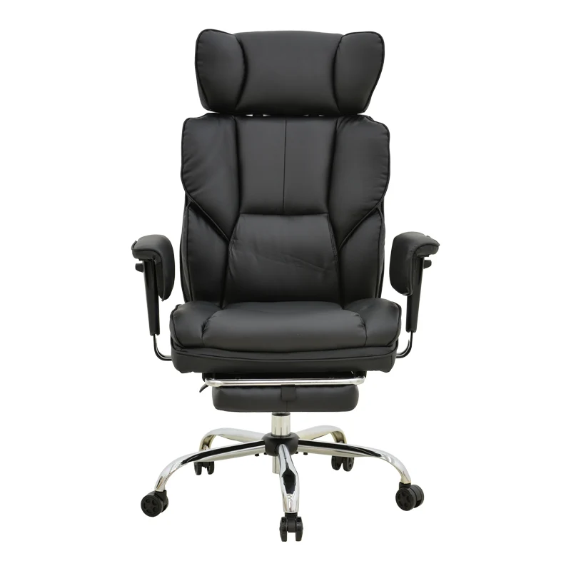 Мениджърски офис стол с поставка за крака Zanci черен pu 70x66x112-120см