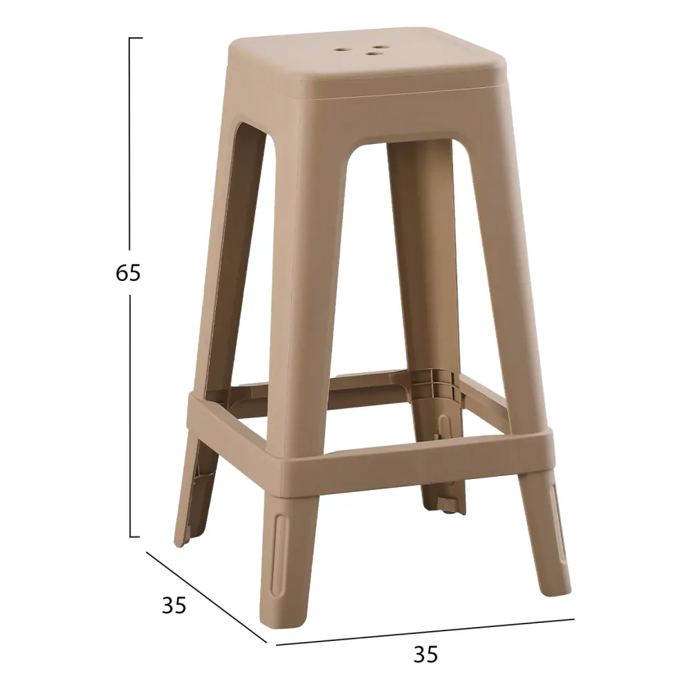 Бар стол ZEB цвят капучино полипропилен 35x35x65