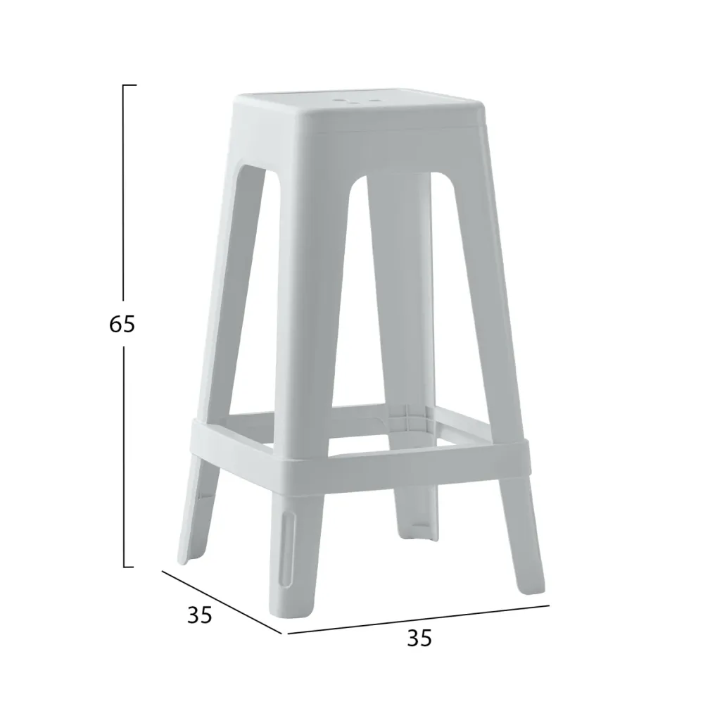 Бар стол ZEB бял цвят полипропилен 35x35x65