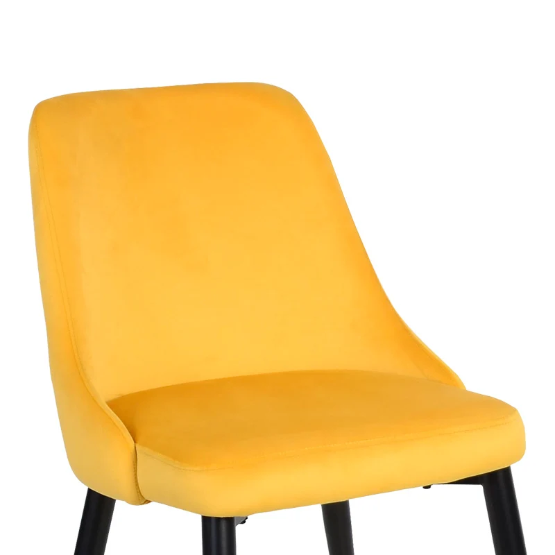 Стол ZEDNA жълто кадифе с черни метални крака 51x58x84см