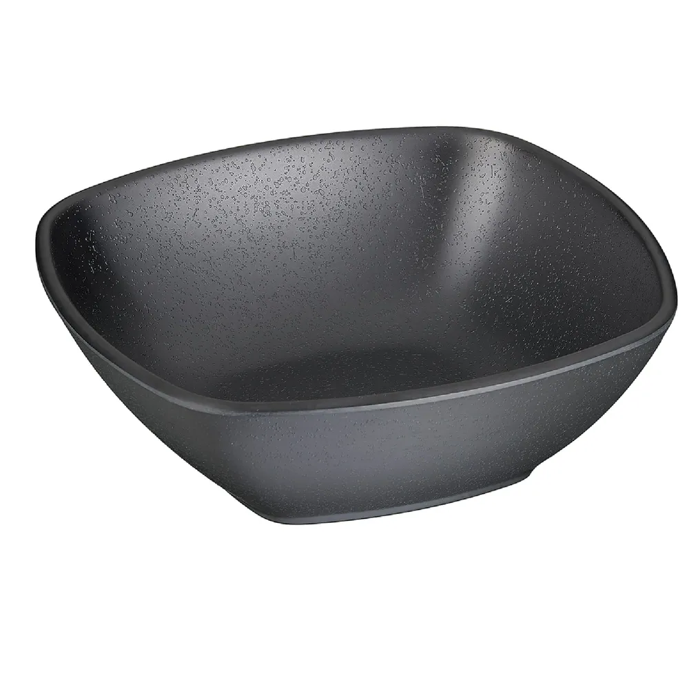 (6 бр.) Купа - ZEN - Меламин - 0.5L - правоъгълна - 175x175mm - Дълбочина: 60mm - Черно
