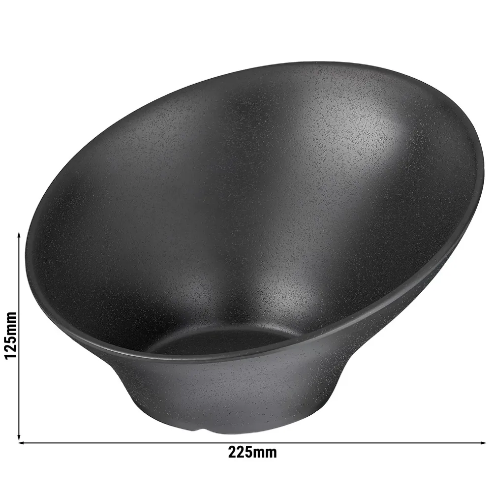 (6 бр.) Купа - ZEN - Меламин - 0.8L - Ø 225mm - Дълбочина: 125mm - Черно