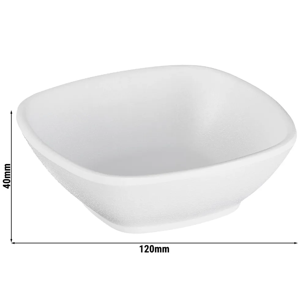 (6 бр.) Купичка - ZEN - Меламин - 200ml - правоъгълна - 120x120mm - Дълбочина: 40mm - Бяло