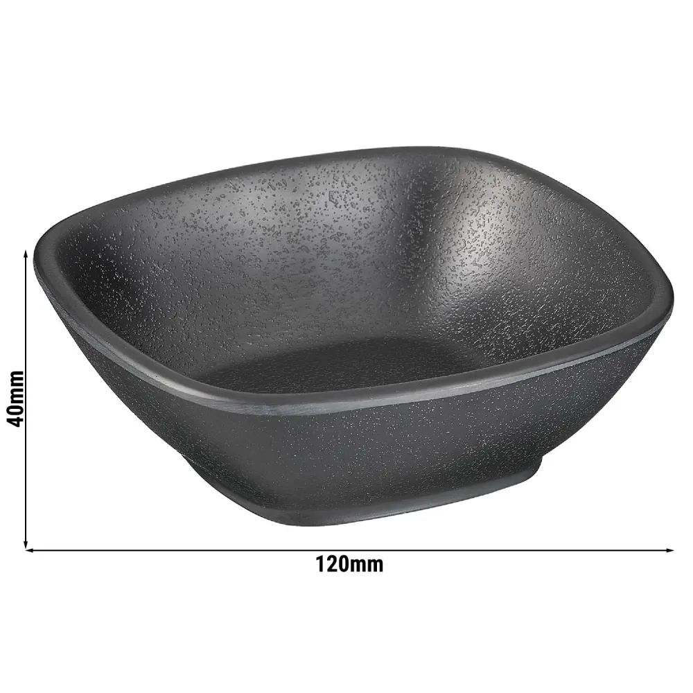 (6 бр.) Купичка - ZEN - Меламин - 200ml - правоъгълна - 120x120mm - Дълбочина: 40mm - Черно