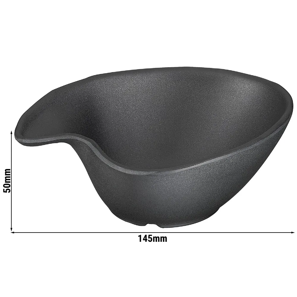 (6 бр.) Купичка - ZEN - Меламин - 200ml - правоъгълна - 145x125mm - Дълбочина: 50mm - Черно