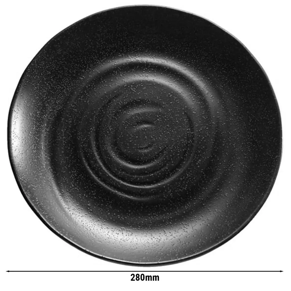 (6 бр.) Сервитьорска табла - ZEN - Меламин - Ø280mm - Височина: 30mm - Черен