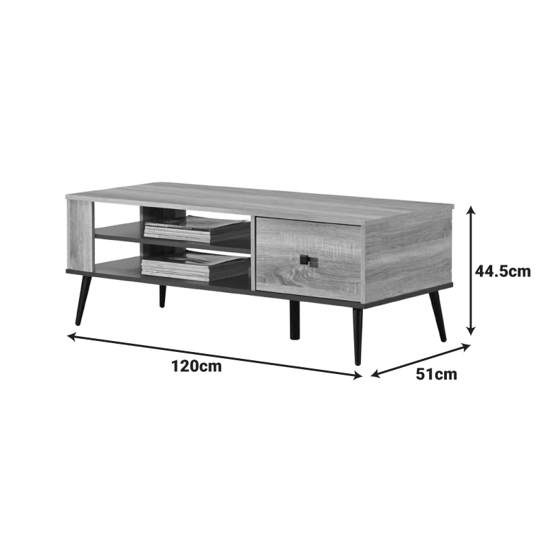 Холна маса Zezan в цвят sonoma-тъмносив 120x51x44.5см