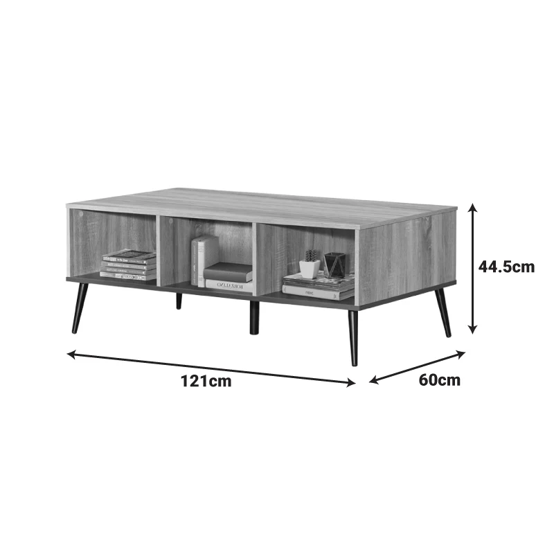 Холна маса Zezan в цвят sonoma-тъмносив 121x60x44.5см