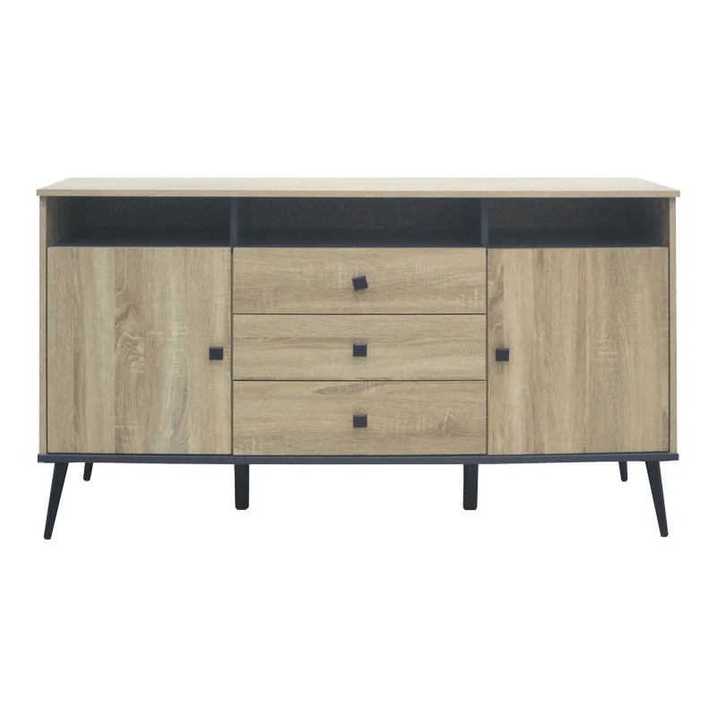 Бюфет Zezan в цвят sonoma-тъмносив 140.5x41.5x80см