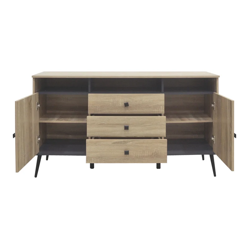 Бюфет Zezan в цвят sonoma-тъмносив 140.5x41.5x80см