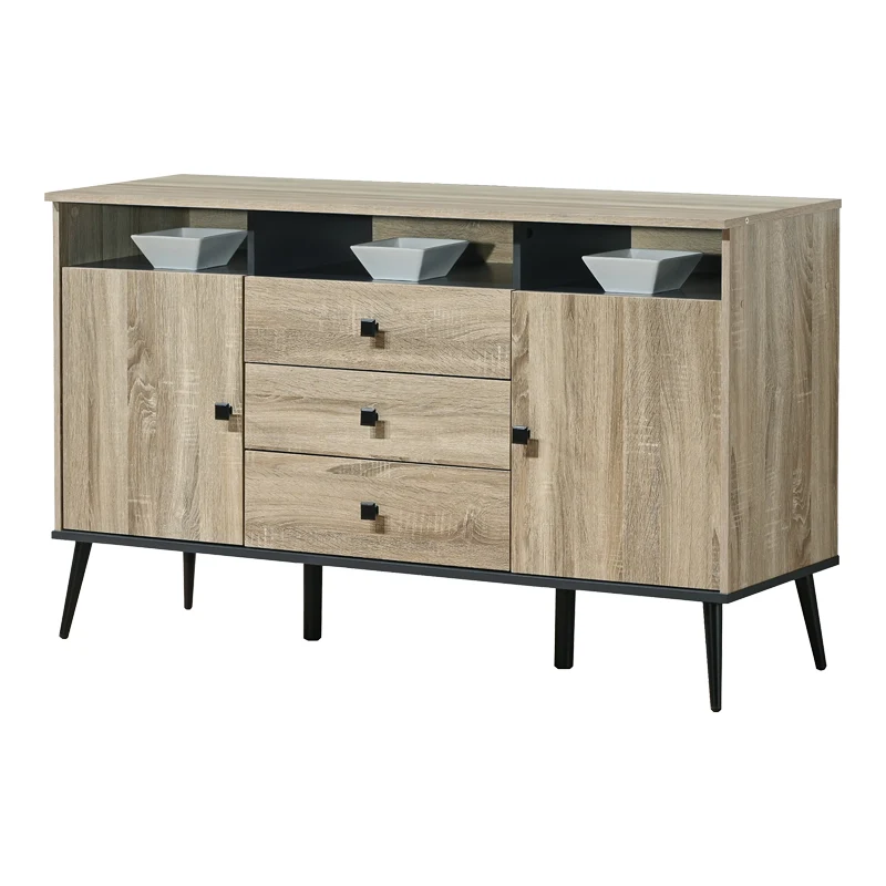 Бюфет Zezan в цвят sonoma-тъмносив 140.5x41.5x80см