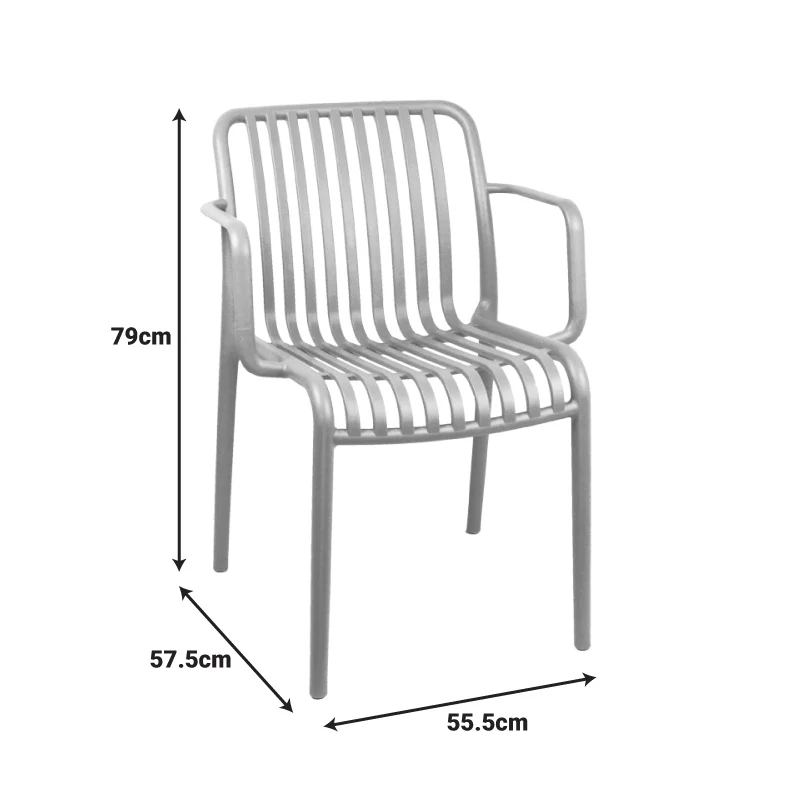 Градински стол ZOI pp в антрацит 55.5x57.5x79см